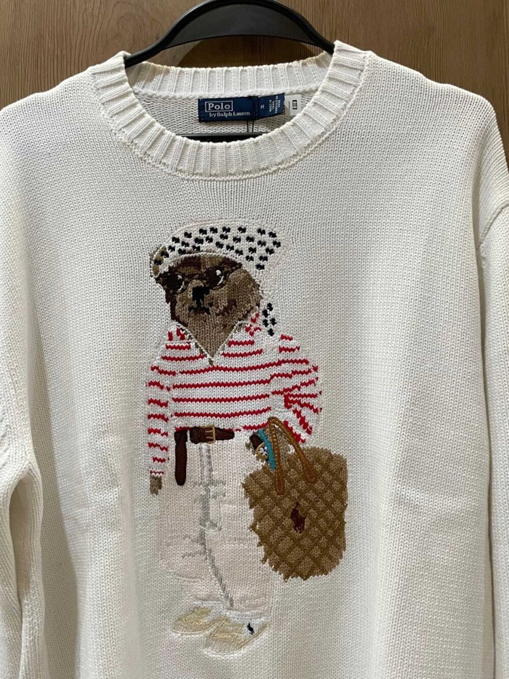 Polo Ralph Lauren Bear Embroidered Crew Neck Knit Sweater - Picture 2 of 9